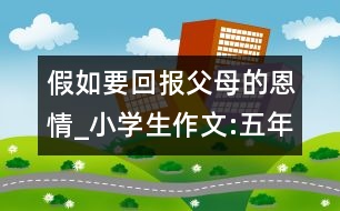 假如要回報(bào)父母的恩情_小學(xué)生作文:五年級(jí)