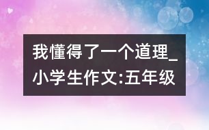 我懂得了一個(gè)道理_小學(xué)生作文:五年級