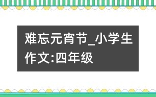 難忘元宵節(jié)_小學(xué)生作文:四年級