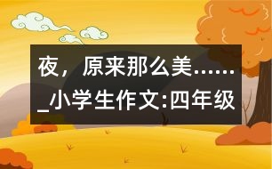 夜，原來(lái)那么美……_小學(xué)生作文:四年級(jí)