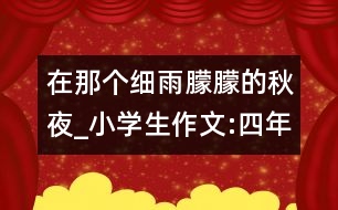 在那個細(xì)雨朦朦的秋夜_小學(xué)生作文:四年級