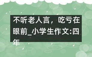 不聽老人言，吃虧在眼前_小學生作文:四年級