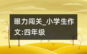 眼力“闖關(guān)”_小學生作文:四年級
