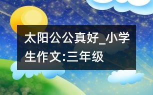 太陽公公真好_小學(xué)生作文:三年級