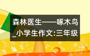 森林醫(yī)生――啄木鳥_小學生作文:三年級