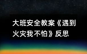 大班安全教案《遇到火災我不怕》反思