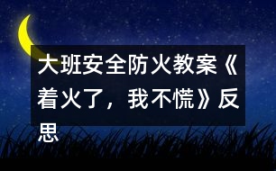 大班安全防火教案《著火了，我不慌》反思