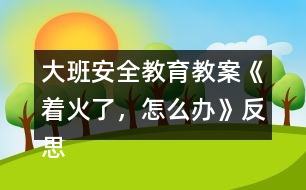 大班安全教育教案《著火了，怎么辦》反思