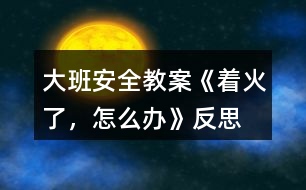 大班安全教案《著火了，怎么辦》反思
