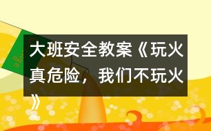 大班安全教案《玩火真危險(xiǎn)，我們不玩火》反思