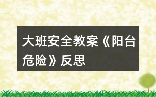 大班安全教案《陽臺危險(xiǎn)》反思