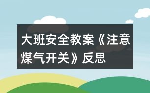 大班安全教案《注意煤氣開關》反思