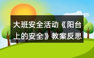 大班安全活動(dòng)《陽臺(tái)上的安全》教案反思