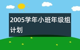 2005學(xué)年小班年級組計(jì)劃