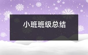 小班班級總結