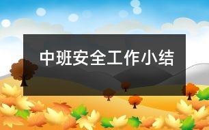 中班安全工作小結