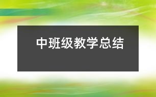 中班級教學總結