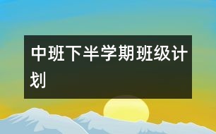 中班下半學(xué)期班級計(jì)劃