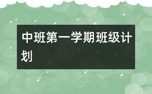 中班第一學(xué)期班級計劃