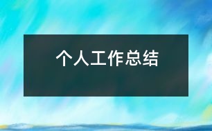 個(gè)人工作總結(jié)