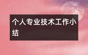 個人專業(yè)技術工作小結