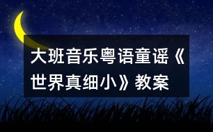大班音樂粵語童謠《世界真細(xì)小》教案