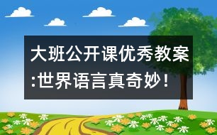 大班公開課優(yōu)秀教案:世界語言真奇妙！