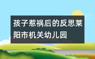 孩子“惹禍”后的反思（萊陽市機關幼兒園隨筆一組）