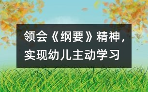 領會《綱要》精神，實現(xiàn)幼兒主動學習