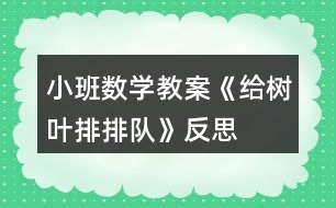 小班數(shù)學教案《給樹葉排排隊》反思