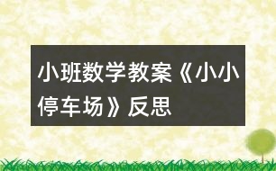 小班數(shù)學(xué)教案《小小停車(chē)場(chǎng)》反思