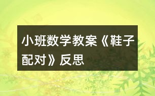 小班數學教案《鞋子配對》反思