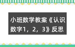 小班數(shù)學(xué)教案《認(rèn)識數(shù)字1，2，3》反思