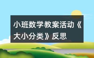 小班數(shù)學(xué)教案活動(dòng)《大小分類》反思
