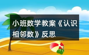 小班數學教案《認識相鄰數》反思