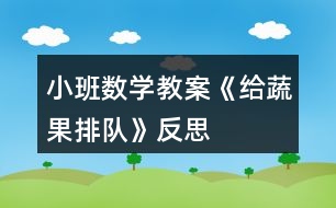 小班數(shù)學教案《給蔬果排隊》反思