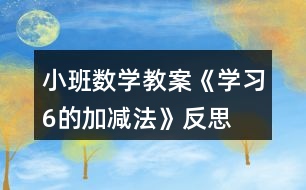 小班數(shù)學教案《學習6的加減法》反思