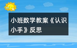 小班數(shù)學(xué)教案《認識小手》反思