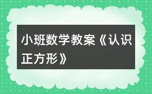 小班數(shù)學(xué)教案《認識正方形》