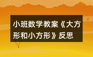 小班數學教案《大方形和小方形》反思