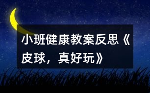 小班健康教案反思《皮球，真好玩》