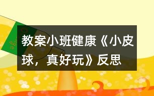 教案小班健康《小皮球，真好玩》反思