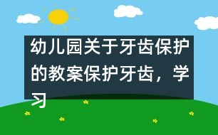 幼兒園關(guān)于牙齒保護(hù)的教案：保護(hù)牙齒，學(xué)習(xí)刷牙