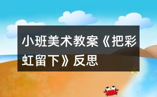 小班美術(shù)教案《把彩虹留下》反思