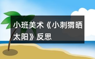 小班美術《小刺猬曬太陽》反思