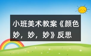 小班美術(shù)教案《顏色妙，妙，妙》反思