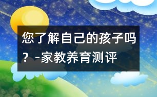 您了解自己的孩子嗎？-家教養(yǎng)育測評(píng)