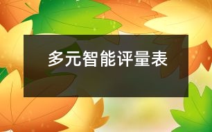 多元智能評量表