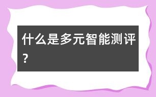 什么是多元智能測評？