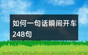 如何一句話(huà)瞬間開(kāi)車(chē)248句